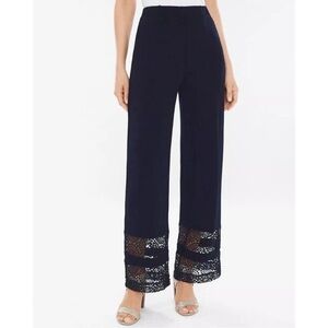 NWT Chico's Travelers Classic Lace Hem Pant size 3 XL/16 Resort wear beach